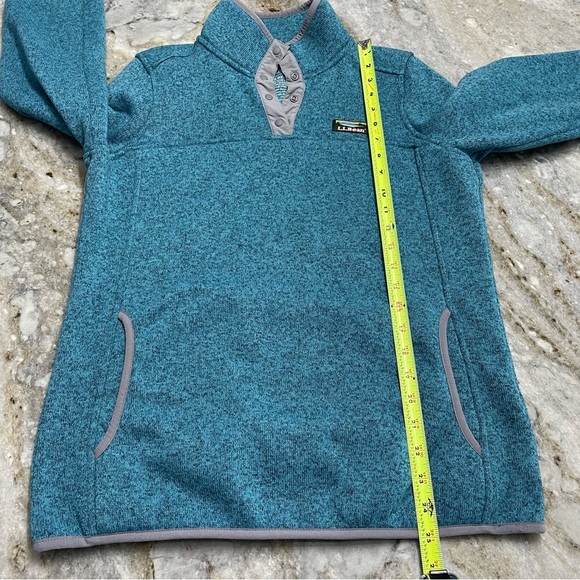 L.L. Bean Women's Sweater Fleece Pullover 1/4 Snap Button in Evening Blue Small - Picture 5 of 10